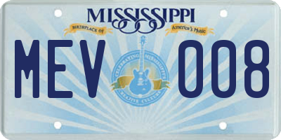 MS license plate MEV008
