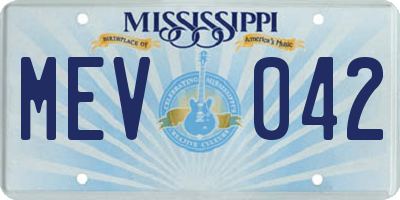 MS license plate MEV042