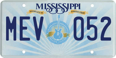 MS license plate MEV052