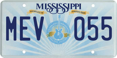 MS license plate MEV055