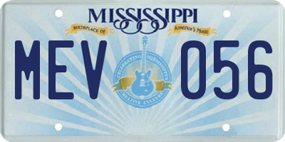 MS license plate MEV056