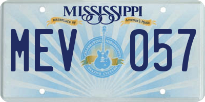 MS license plate MEV057