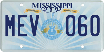 MS license plate MEV060