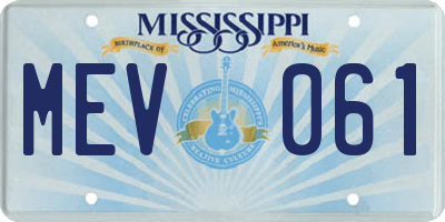 MS license plate MEV061