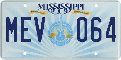 MS license plate MEV064