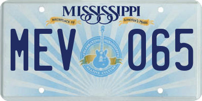 MS license plate MEV065