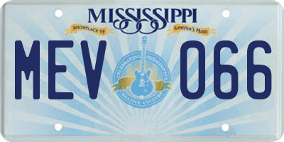 MS license plate MEV066