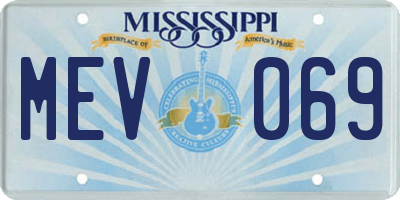 MS license plate MEV069