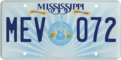 MS license plate MEV072