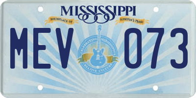 MS license plate MEV073