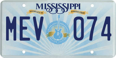 MS license plate MEV074