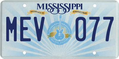 MS license plate MEV077