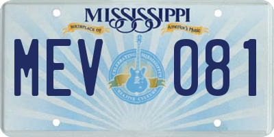 MS license plate MEV081