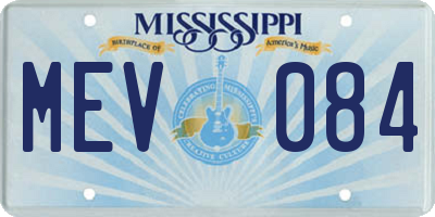MS license plate MEV084