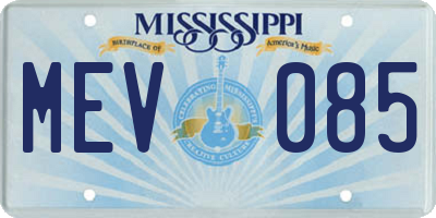 MS license plate MEV085
