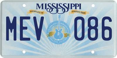 MS license plate MEV086