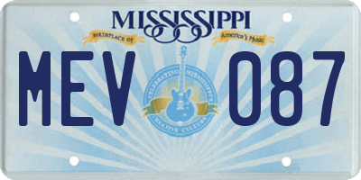 MS license plate MEV087
