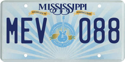 MS license plate MEV088