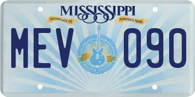 MS license plate MEV090