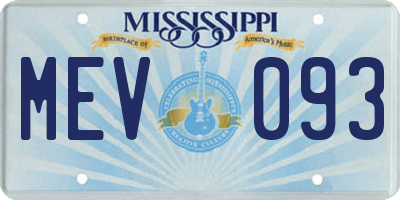 MS license plate MEV093