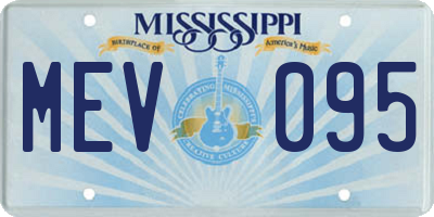 MS license plate MEV095