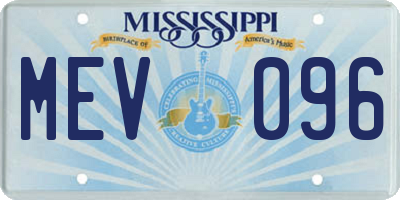 MS license plate MEV096