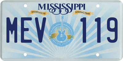 MS license plate MEV119