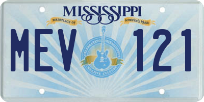 MS license plate MEV121