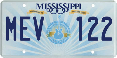 MS license plate MEV122