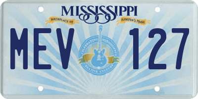 MS license plate MEV127