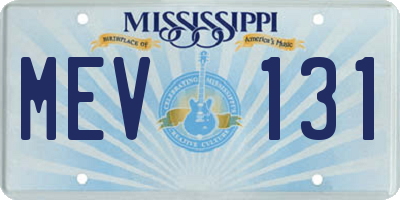 MS license plate MEV131