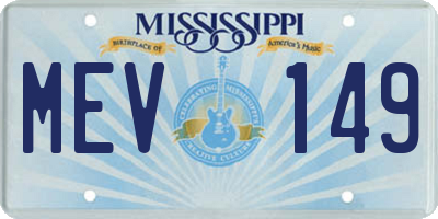 MS license plate MEV149