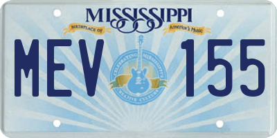 MS license plate MEV155