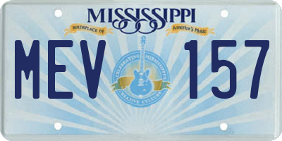 MS license plate MEV157