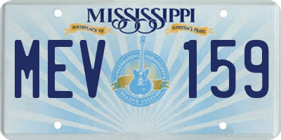 MS license plate MEV159