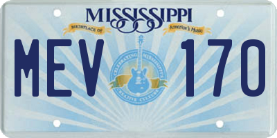 MS license plate MEV170