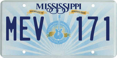 MS license plate MEV171
