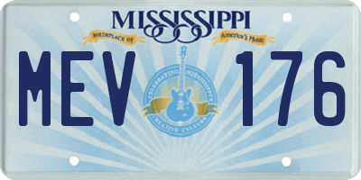 MS license plate MEV176