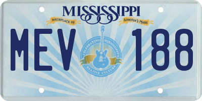 MS license plate MEV188