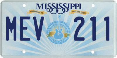 MS license plate MEV211