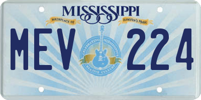 MS license plate MEV224