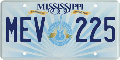 MS license plate MEV225
