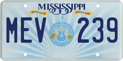 MS license plate MEV239