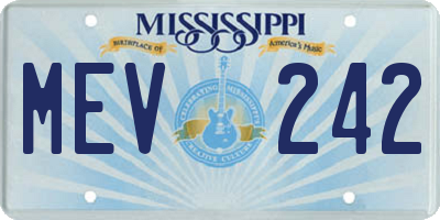 MS license plate MEV242