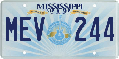 MS license plate MEV244