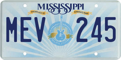 MS license plate MEV245