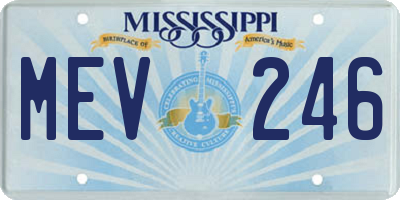MS license plate MEV246