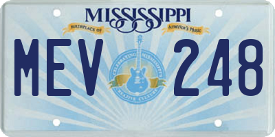 MS license plate MEV248