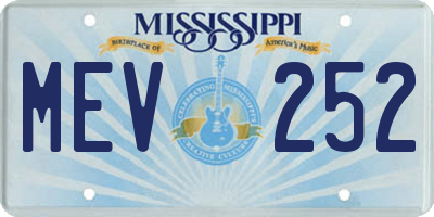 MS license plate MEV252