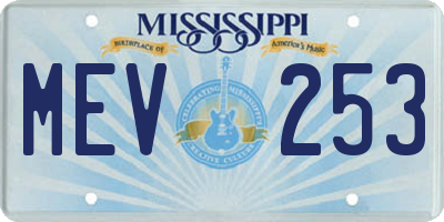 MS license plate MEV253